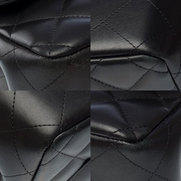 Chanel Timeless Jumbo double flap shoulder bag in black quil - Picture 12 of 13